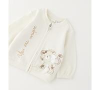 Sweatshirt IDO "BABY GIRL SWEATER", Mädchen, Gr. 3, weiß (milk), 95% Baumwolle, 5% Elasthan, Sweatshirts Sweatshirt (22405228-62) milk