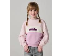 Sweatshirt im Colorblock-Style Mädchen, Recycling-Polyester rosa Gr. 128 von Vertbaudet