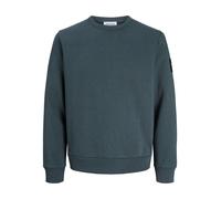 Sweatshirt JACK & JONES "JJCLEVELAND SWEAT CREW NECK", Herren, Gr. XXL, grau (turbulence), angeraute Sweatware, Obermaterial: 65% Polyester, 35% Baumwolle, unifarben, regular fit normal, Rundhals, Rip