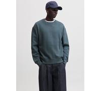 Sweatshirt JACK & JONES "JJEACE SWEAT CREW NECK NOOS", Herren, Gr. M, grün (turbulence), angeraute Sweatware, Obermaterial: 70% Baumwolle, 30% Polyester, unifarben, relaxed fit normal, Rundhals, Rippb
