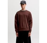 Sweatshirt JACK & JONES "JJEACE SWEAT CREW NECK NOOS", Herren, Gr. S, braun (bitter chocolate), angeraute Sweatware, Obermaterial: 70% Baumwolle, 30% Polyester, unifarben, relaxed fit normal, Rundhals