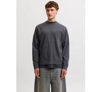 Sweatshirt JACK & JONES "JJEARCHIVE GRAPHIC SWEAT CREW NECK NOOS", Herren, Gr. L, grau (asphalt), angeraute Sweatware, Obermaterial: 80% Baumwolle, 20% Polyester, bedruckt, normal, Rundhals, Rippbündc