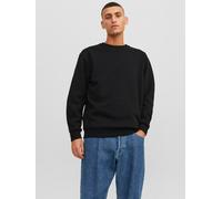 Sweatshirt JACK & JONES "JJEBRADLEY mit Rippbündchen für Alltag und Freizeit", Herren, Gr. 3XL, schwarz, angeraute Sweatware, Obermaterial: 61% Polyester, 39% Baumwolle, unifarben, relaxed fit taillen