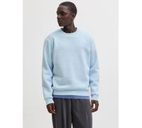 Jack & Jones Sweatshirt mit gerippten Abschlüssen Modell 'BRADLEY' in Hellblau, Größe XXL
