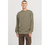 Sweatshirt JACK & JONES "JJECHARGE FADED SWEAT CREW NECK NOOS", Herren, Gr. XS, silber (silber sage), angeraute Sweatware, Obermaterial: 100% Baumwolle, unifarben, modisch, loose fit taillenbedeckt, R