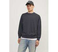 Sweatshirt JACK & JONES "JJECHARGE SWEAT CREW NECK NOOS", Herren, Gr. S, blau (schwarz navy), angeraute Sweatware, Obermaterial: 60% Baumwolle, 40% Polyester, unifarben, modisch, loose fit taillenbede