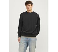 Sweatshirt JACK & JONES "JJECHARGE SWEAT CREW NECK NOOS", Herren, Gr. XL, schwarz, angeraute Sweatware, Obermaterial: 60% Baumwolle, 40% Polyester, unifarben, modisch, loose fit taillenbedeckt, Rundha