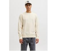 Sweatshirt JACK & JONES "JJEDOVER CLASSIC SWEAT CREW NECK SN", Herren, Gr. L, antique weiß, angeraute Sweatware, Obermaterial: 80% Baumwolle, 20% Polyester, unifarben, Rundhals, Sweatshirts Sweatshirt