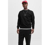 Sweatshirt JACK & JONES "JJESOHO SWEAT CREW NECK NOOS", Herren, Gr. 3XL, schwarz, angeraute Sweatware, Obermaterial: 80% Baumwolle, 20% Polyester, bedruckt, relaxed fit hüftlang, Rundhals, Rippbündche