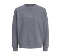 Sweatshirt JACK & JONES "JJESOHO SWEAT CREW NECK NOOS", Herren, Gr. S, turbulence, angeraute Sweatware, Obermaterial: 80% Baumwolle, 20% Polyester, bedruckt, relaxed fit normal, Rundhals, Rippbündchen