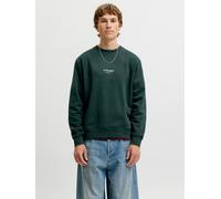 Sweatshirt JACK & JONES "JJESOHO SWEAT CREW NECK NOOS", Herren, Gr. XL, scarab, angeraute Sweatware, Obermaterial: 80% Baumwolle, 20% Polyester, bedruckt, relaxed fit normal, Rundhals, Rippbündchen, S