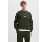 Sweatshirt JACK & JONES "JJESOHO SWEAT CREW NECK NOOS", Jungen, Gr. XS, duffel bag, angeraute Sweatware, Obermaterial: 80% Baumwolle, 20% Polyester, bedruckt, relaxed fit hüftlang, Rundhals, Rippbündc