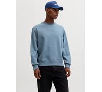 Sweatshirt JACK & JONES "JJESTAR BASIC SWEAT CREW NECK NOOS", Herren, Gr. M, blau (blau mirage), angeraute Sweatware, Obermaterial: 70% Baumwolle, 30% Polyester, unifarben, relaxed fit taillenbedeckt,