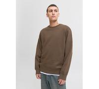 Sweatshirt JACK & JONES "JJESTAR BASIC SWEAT CREW NECK NOOS", Herren, Gr. M, braun (delicioso), angeraute Sweatware, Obermaterial: 70% Baumwolle, 30% Polyester, unifarben, relaxed fit taillenbedeckt,