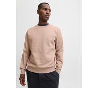 Sweatshirt JACK & JONES "JJESTAR BASIC SWEAT CREW NECK NOOS", Herren, Gr. S, beige (mocha meringue), angeraute Sweatware, Obermaterial: 70% Baumwolle, 30% Polyester, unifarben, relaxed fit normal, Run