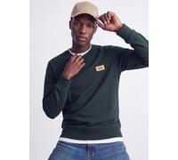 Sweatshirt JACK & JONES "JJRUSH SWEAT CREW NECK", Herren, Gr. M, grün (scarab), angeraute Sweatware, Obermaterial: 60% Baumwolle, 40% Polyester, bedruckt, normal, Rundhals, Rippbündchen, Sweatshirts S