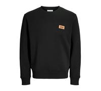Sweatshirt JACK & JONES "JJRUSH SWEAT CREW NECK", Herren, Gr. XL, schwarz, angeraute Sweatware, Obermaterial: 60% Baumwolle, 40% Polyester, bedruckt, normal, Rundhals, Rippbündchen, Sweatshirts Sweats