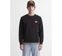 Sweatshirt JACK & JONES "JJRUSH SWEAT CREW NECK", Herren, Gr. XS, schwarz, angeraute Sweatware, Obermaterial: 60% Baumwolle, 40% Polyester, bedruckt, normal, Rundhals, Rippbündchen, Sweatshirts Sweats