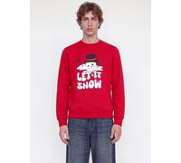 Sweatshirt JACK & JONES "JJXMAS FUN SWEAT CREW NECK", Herren, Gr. M, rot (barbados cherry), angeraute Sweatware, Obermaterial: 60% Baumwolle, 40% Polyester, bedruckt, regular fit normal, Rundhals, Rip