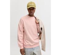 Sweatshirt JACK & JONES "JORNORREBRO EMB SWEAT CREW NOOS", Herren, Gr. M, rosa (peach melba), angeraute Sweatware, Obermaterial: 89% Baumwolle, 11% Polyester, unifarben, relaxed fit normal, Rundhals,