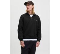 Sweatshirt JACK & JONES "JORNORREBRO EMB SWEAT HIGH NECK SN", Herren, Gr. XS, schwarz, angeraute Sweatware, Obermaterial: 89% Baumwolle, 11% Polyester, unifarben, relaxed fit normal, hoch geschlossene