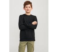 Sweatshirt JACK & JONES JUNIOR "JJEBRADLEY einfach kombinierbar, pflegeleicht", Jungen, Gr. 176, schwarz, angeraute Sweatware, Obermaterial: 61% Polyester, 39% Baumwolle, unifarben, regular fit normal