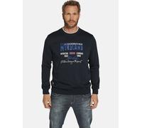 Jan Vanderstorm Comfort Fit Sweatshirt Rundhalspetrol, Bedruckt