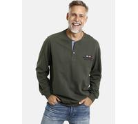 Jan Vanderstorm Comfort Fit Sweatshirt oliv, Einfarbig
