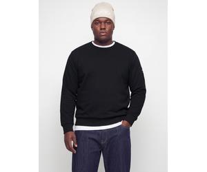 Sweatshirt "JJCLEVELAND SWEAT CREW NECK PLS", Herren, Gr. 3XL, schwarz, angeraute Sweatware, Obermaterial: 65% Polyester, 35% Baumwolle, JACK & JONES PLUSSIZE, unifarben, regular fit normal, Rundhals,