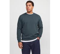 Sweatshirt "JJCLEVELAND SWEAT CREW NECK PLS", Herren, Gr. 6XL, blau (turbulence), angeraute Sweatware, Obermaterial: 65% Polyester, 35% Baumwolle, JACK & JONES PLUSSIZE, unifarben, regular fit normal,