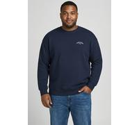 Sweatshirt "JJCOLLEGE LOGO SWEAT CREW PLS", Herren, Gr. 5XL, navy blazer, Sweatware, Obermaterial: 80% Baumwolle, 20% Polyester, JACK & JONES PLUSSIZE, unifarben, relaxed fit normal, Rundhals, Rippbün