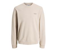 Sweatshirt "JJEARCHIVE GRAPHIC SWEAT CN NOOS PLS", Herren, Gr. 3XL, beige (moonbeam), angeraute Sweatware, Obermaterial: 80% Baumwolle, 20% Polyester, JACK & JONES PLUSSIZE, unifarben, relaxed fit nor