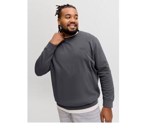 Sweatshirt "JJEARCHIVE GRAPHIC SWEAT CN NOOS PLS", Herren, Gr. 5XL, grau (asphalt), angeraute Sweatware, Obermaterial: 80% Baumwolle, 20% Polyester, JACK & JONES PLUSSIZE, unifarben, relaxed fit norma