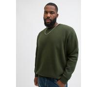 Sweatshirt "JJEBRADLEY SWEAT CREW NOOS PLS", Herren, Gr. 3XL, bunt (duffel bag), angeraute Sweatware, Obermaterial: 65% Polyester, 35% Baumwolle, JACK & JONES PLUSSIZE, unifarben, loose fit normal, Ru