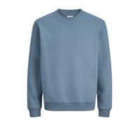 Sweatshirt "JJEBRADLEY SWEAT CREW NOOS PLS", Herren, Gr. 5XL, blau mirage, angeraute Sweatware, Obermaterial: 65% Polyester, 35% Baumwolle, JACK & JONES PLUSSIZE, unifarben, loose fit normal, Rundhals