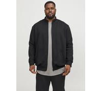 Sweatshirt "JJEPAULOS SWEAT ZIP NOOS PLS", Herren, Gr. 6XL, schwarz, angeraute Sweatware, Obermaterial: 50% Baumwolle, 50% Polyester, JACK & JONES PLUSSIZE, regular fit normal, hoch geschlossener Auss