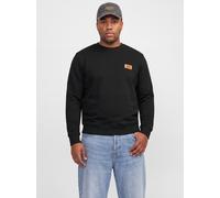 Sweatshirt "JJRUSH SWEAT CREW NECK PLS", Herren, Gr. 4XL, schwarz, angeraute Sweatware, Obermaterial: 60% Baumwolle, 40% Polyester, JACK & JONES PLUSSIZE, unifarben, normal normal, Rundhals, Rippbündc
