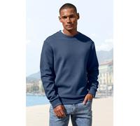 Sweatshirt JOHN DEVIN "aus Struktur-Qualität, relaxed fit", Herren, Gr. 3XL (64/66), blau, Obermaterial: 83% Baumwolle, 16% Polyester, 1% Elasthan, unifarben, relaxed fit, Rundhals, angesetztes Bündch