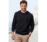 Sweatshirt JOHN DEVIN "aus Struktur-Qualität, relaxed fit", Herren, Gr. XL (56/58), schwarz, Obermaterial: 83% Baumwolle, 16% Polyester, 1% Elasthan, unifarben, relaxed fit, Rundhals, angesetztes Bünd