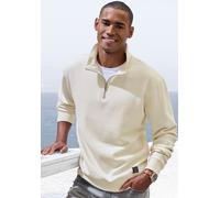 Sweatshirt JOHN DEVIN, Herren, Gr. 3XL (64/66), beige (creme), angeraute Sweatware, Obermaterial: 60% Baumwolle, 40% Polyester, unifarben, regular fit normal, Rundhals, angesetztes Bündchen, Sweatshir