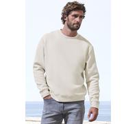 Sweatshirt JOHN DEVIN, Herren, Gr. M (48/50), beige (creme), Sweatware, Obermaterial: 52% Baumwolle, 47% Polyester, 1% Elasthan, unifarben, regular fit, Rundhals, angesetztes Bündchen, Sweatshirts Swe