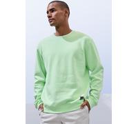 Sweatshirt JOHN DEVIN, Herren, Gr. M (48/50), grün (lime), angeraute Sweatware, Obermaterial: 60% Baumwolle, 40% Polyester, unifarben, regular fit normal, Rundhals, angesetztes Bündchen, Sweatshirts S