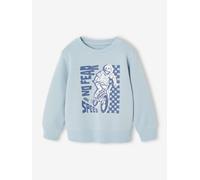Sweatshirt Jungen mit Print BASIC hellblau Gr. 92/98 von vertbaudet