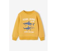 Sweatshirt Jungen mit Print BASIC ocker Gr. 110 von vertbaudet