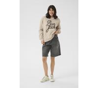 Sweatshirt KAFFE "Sweatshirt KAberta", Damen, Gr. L, beige (feather gray melange), Obermaterial: 65% Baumwolle CO. 35% Polyester PES., Sweatshirts Sweatshirt (59683767-L) feather gray melange