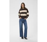 Sweatshirt KAFFE "Sweatshirt KAcomo", Damen, Gr. XL, braun (seal braun, turtledove stripe), Obermaterial: 65% Baumwolle CO. 35% Polyester PES., Sweatshirts Sweatshirt (15283218-XL) seal braun, turtled