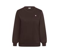 Sweatshirt KAFFE CURVE "Sweatshirt KClia", Damen, Gr. M, braun (seal braun, pink heart), Obermaterial: 85% Baumwolle CO. 15% Polyester PES., Sweatshirts Sweatshirt (90089153-M) seal braun, pink heart