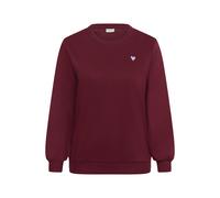 Sweatshirt KAFFE CURVE "Sweatshirt KClia", Damen, Gr. XL, rot (windsore wine, blau heart), Obermaterial: 85% Baumwolle CO. 15% Polyester PES., Sweatshirts Sweatshirt (82280309-XL) windsore wine, blau