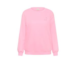 Sweatshirt KAFFE CURVE "Sweatshirt KCmalody", Damen, Gr. L, pink (pink frosting), Obermaterial: 70% Baumwolle CO. 30% Polyester PES., Sweatshirts Sweatshirt (41679723-L) pink frosting