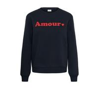 Sweatshirt KAFFE "Damen Sweatshirt KAmila", Damen, Gr. XL, blau (salut blau, rot print), Obermaterial: 85% Baumwolle CO. 15% Polyester PES., Sweatshirts Sweatshirt (14440033-XL) salut blau, rot print
